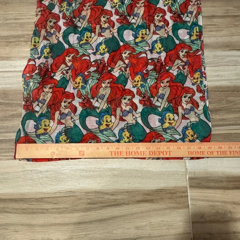 Disney Loungefly The Little Mermaid Ariel Flounder Infinity Scarf Sheer Red Blue